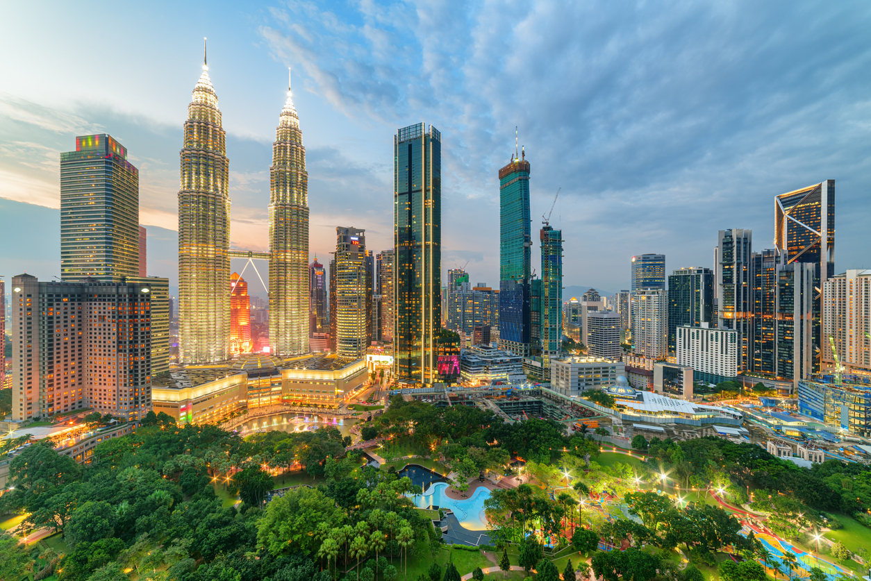 Petronas Twin Towers in Kuala Lumpur, Malaysia.