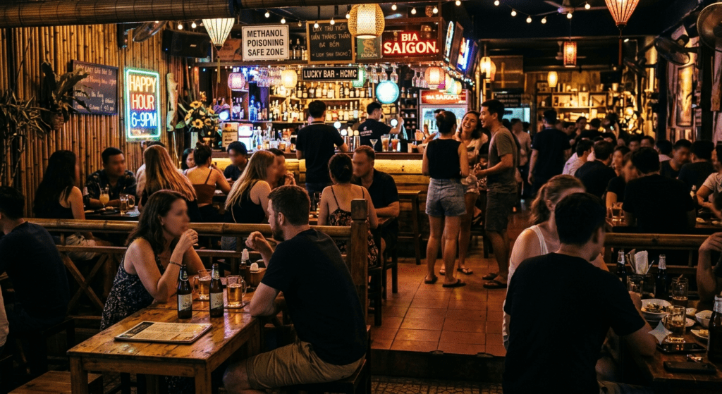Methanol poisoning in Southeast Asian bars is a potential danger.